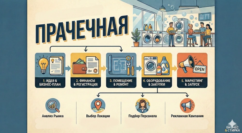 Как открыть прачечную и не прогореть — от идеи до бизнес-плана